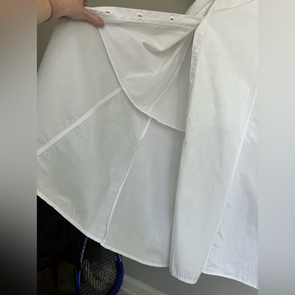 NICHOLAS Tenley Shirt Dress White Corset Cotton Poplin Midi Quiet Luxury Size 6 - Picture 12 of 15